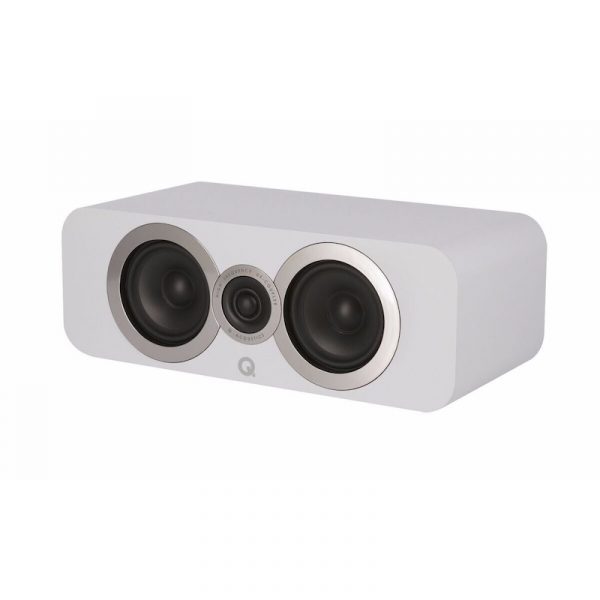 Q Acoustics 3090Ci Stereo Center Speaker In Arctic White On White Background
