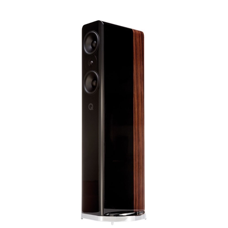 Q Acoustics Concept 500 Gloss Black and Rosewood On White Background
