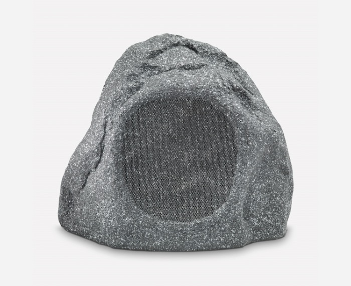 Outdoor Rock Speaker On Grey Background
