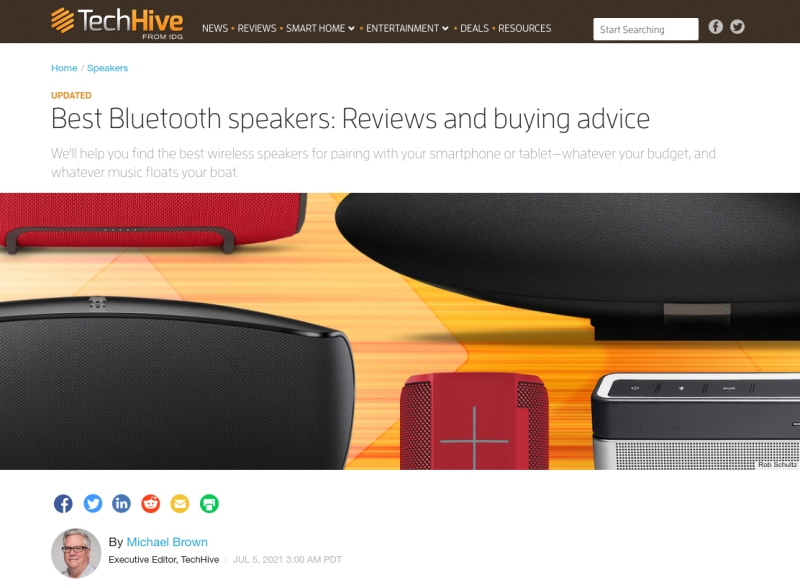 The Q Acoustics Q Active 200 features in TechHive’s (US) round-up of the ‘Best Bluetooth speakers Photograph
