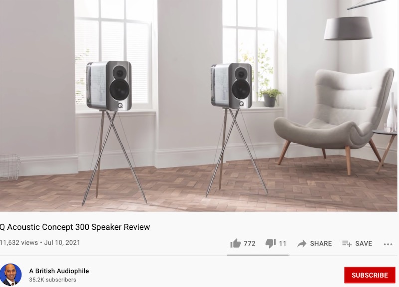 The Q Acoustics Concept 300 is reviewed on UK YouTube channel A British Audiophile Photograph