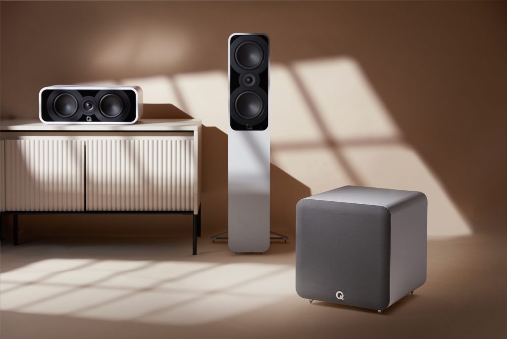 Q Acoustics SUB100 Satin White With 5000 Series